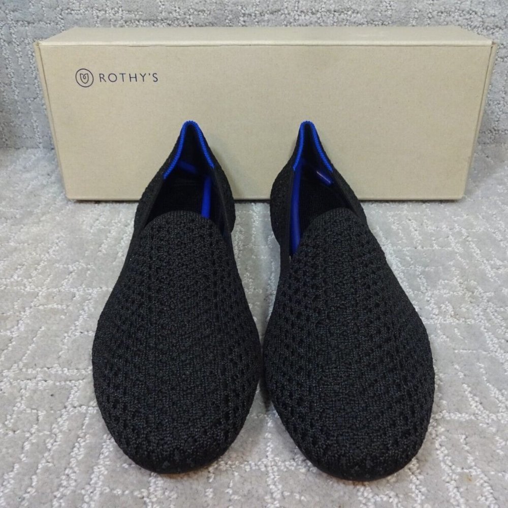 ROTHYS The Flat Black Honeycomb Round Toe Slip on Shoes Women's Size 7, 7.5, 9 - Picture 8 of 8